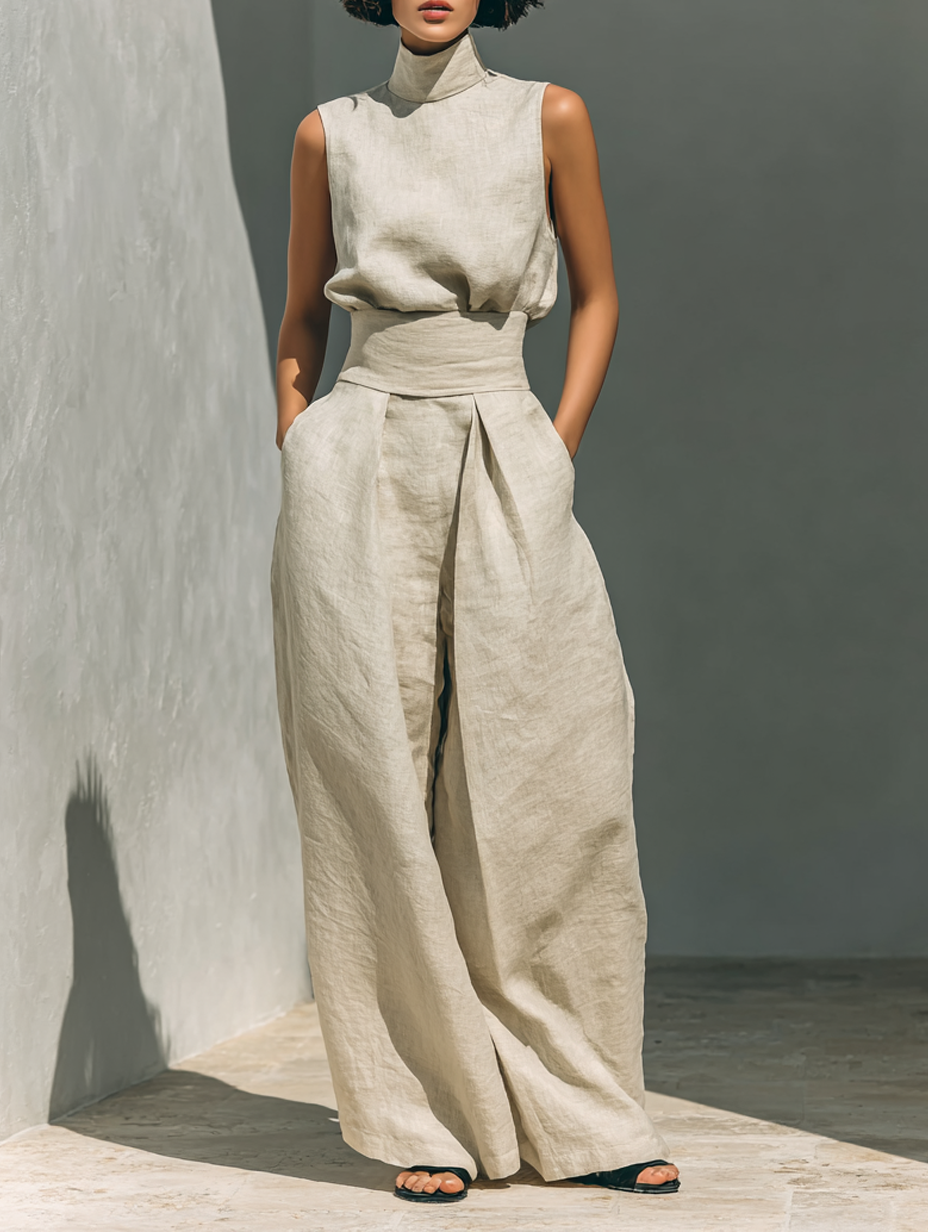 Maria • Conjunto minimalista de lino y algodón