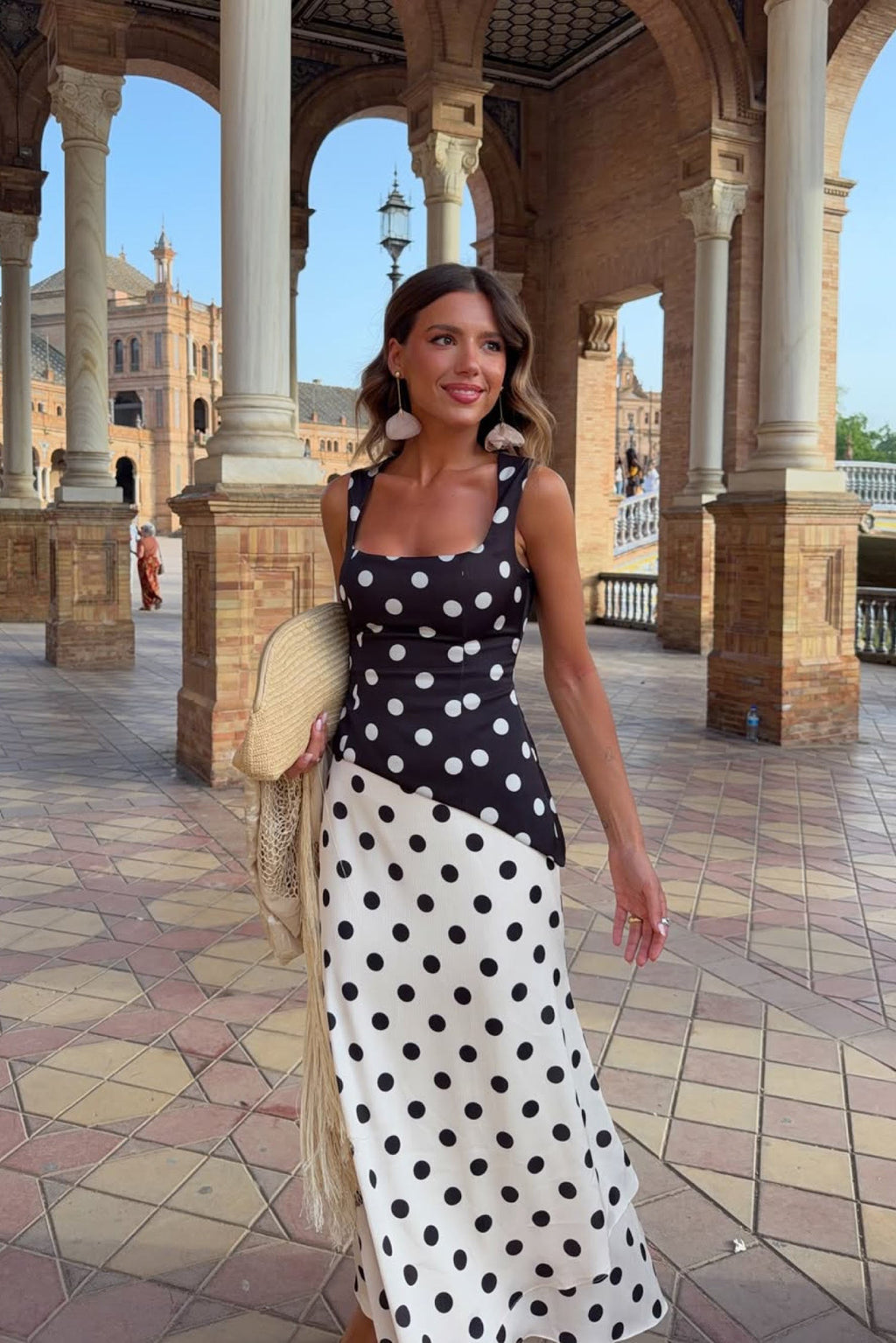 Vestido Andrea Topos Negro