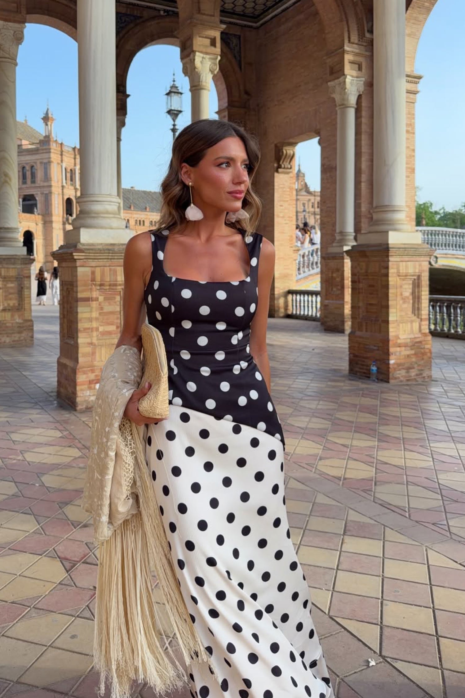 Vestido Andrea Topos Negro