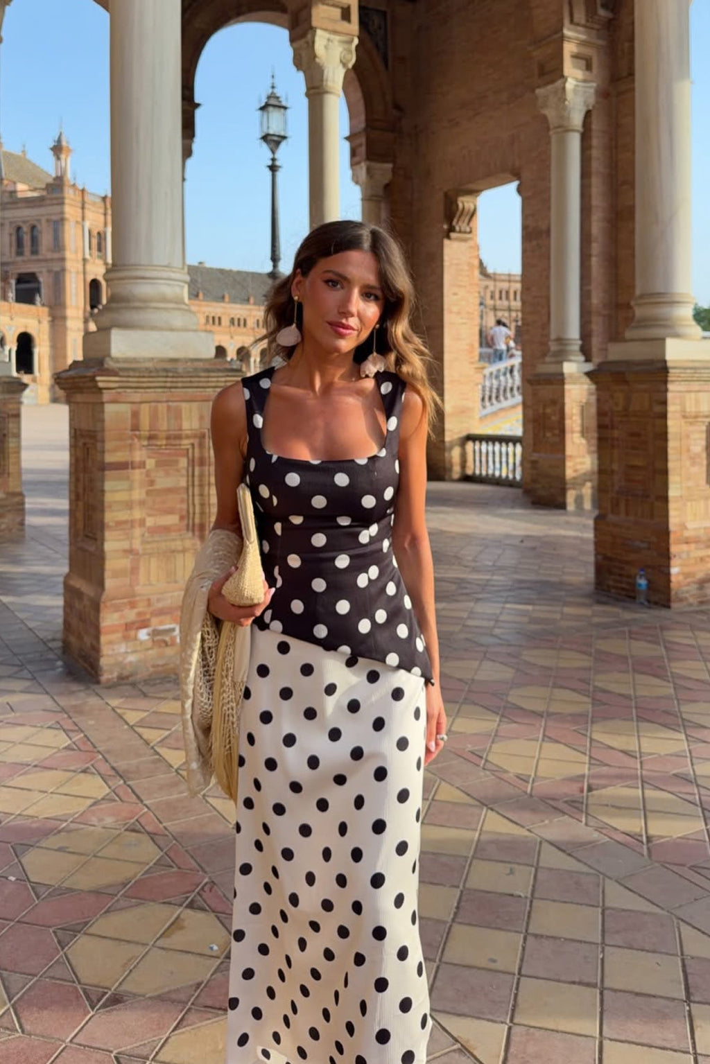 Vestido Andrea Topos Negro