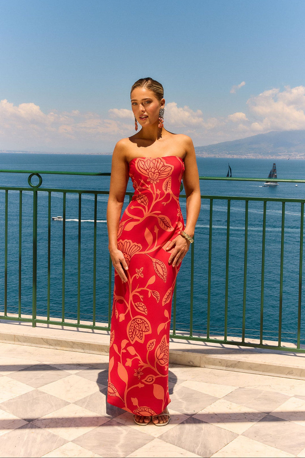 Vestido Aperol Fiore Coral