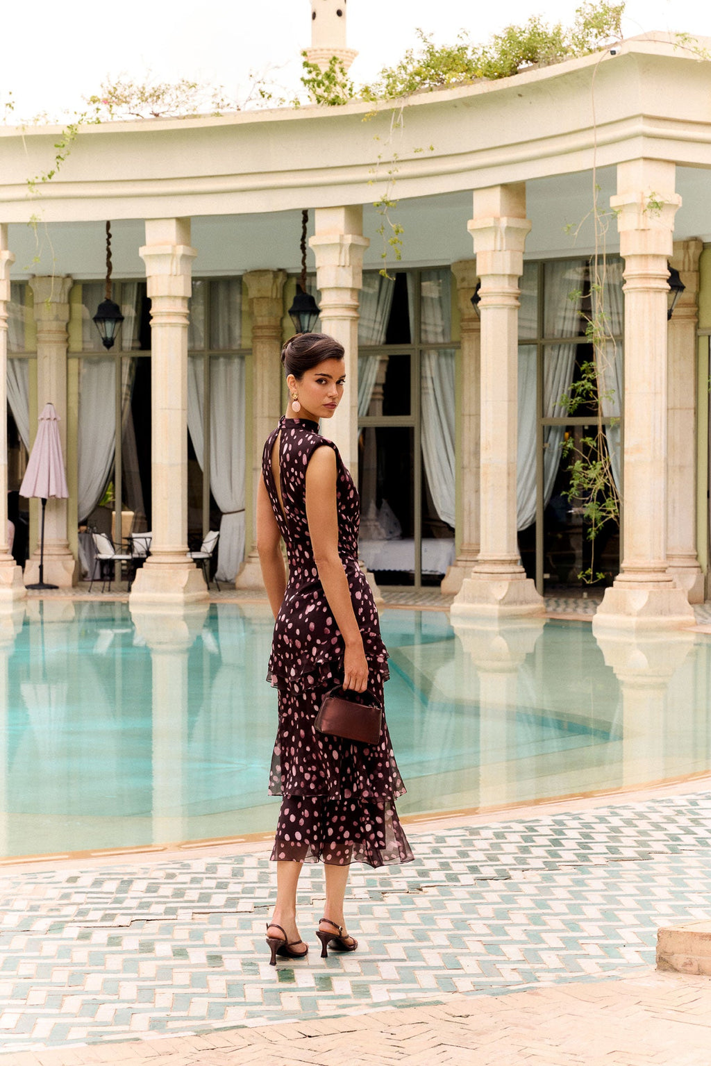Vestido Irisa Topos Chocolate