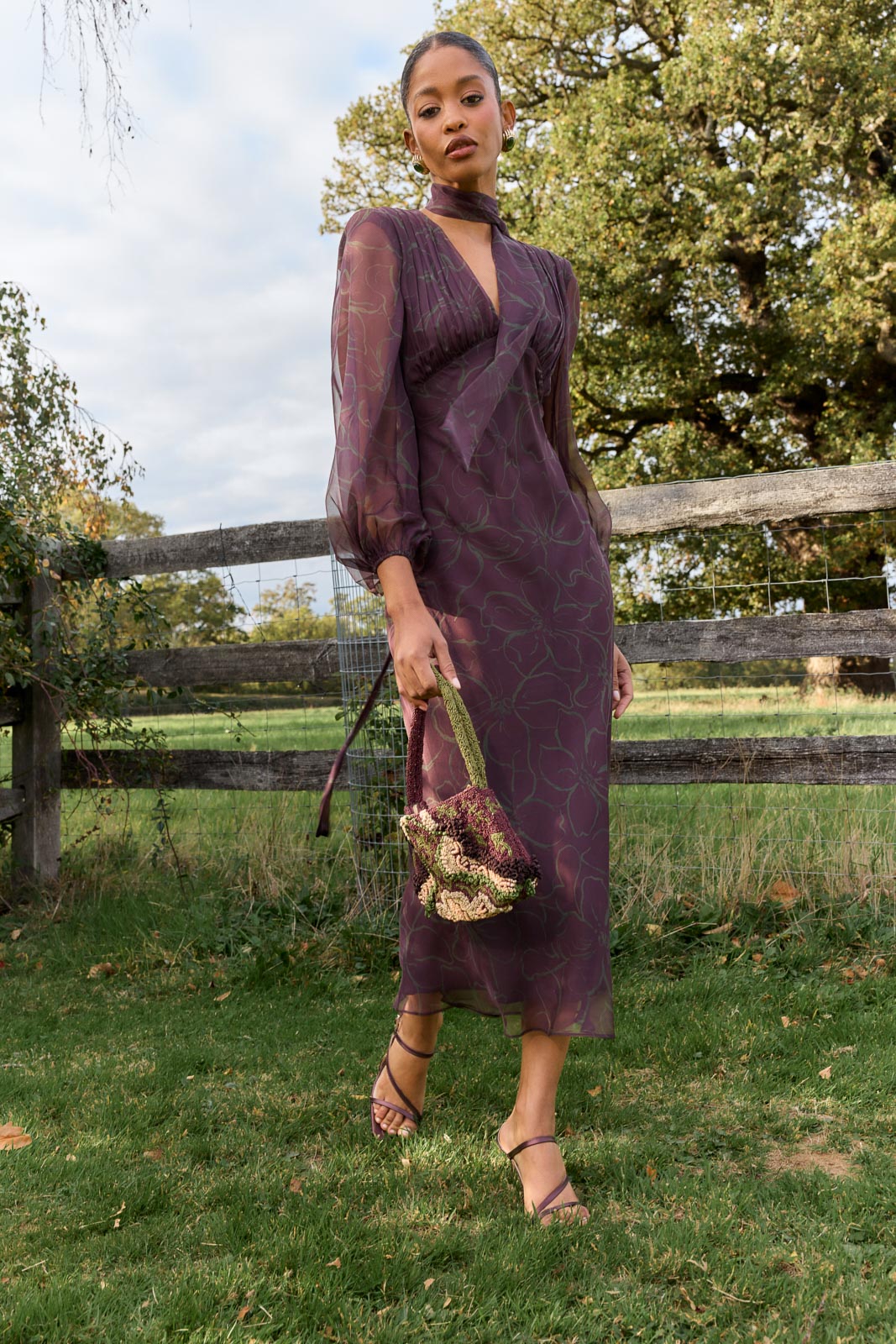 Vestido Nabuco Floreza Burdeos