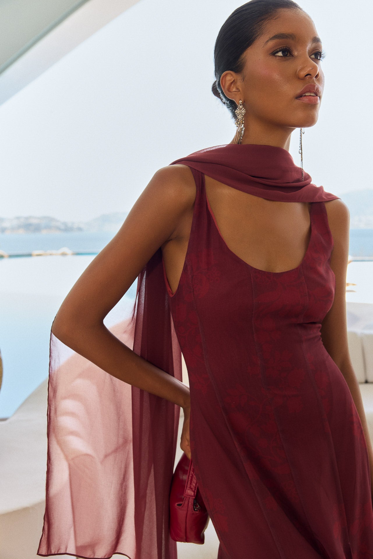 Vestido Ondina Ipé Granate