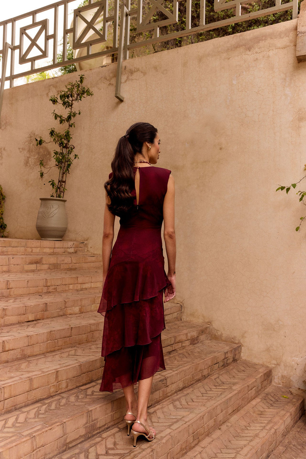 Vestido Sandara Ipé Granate