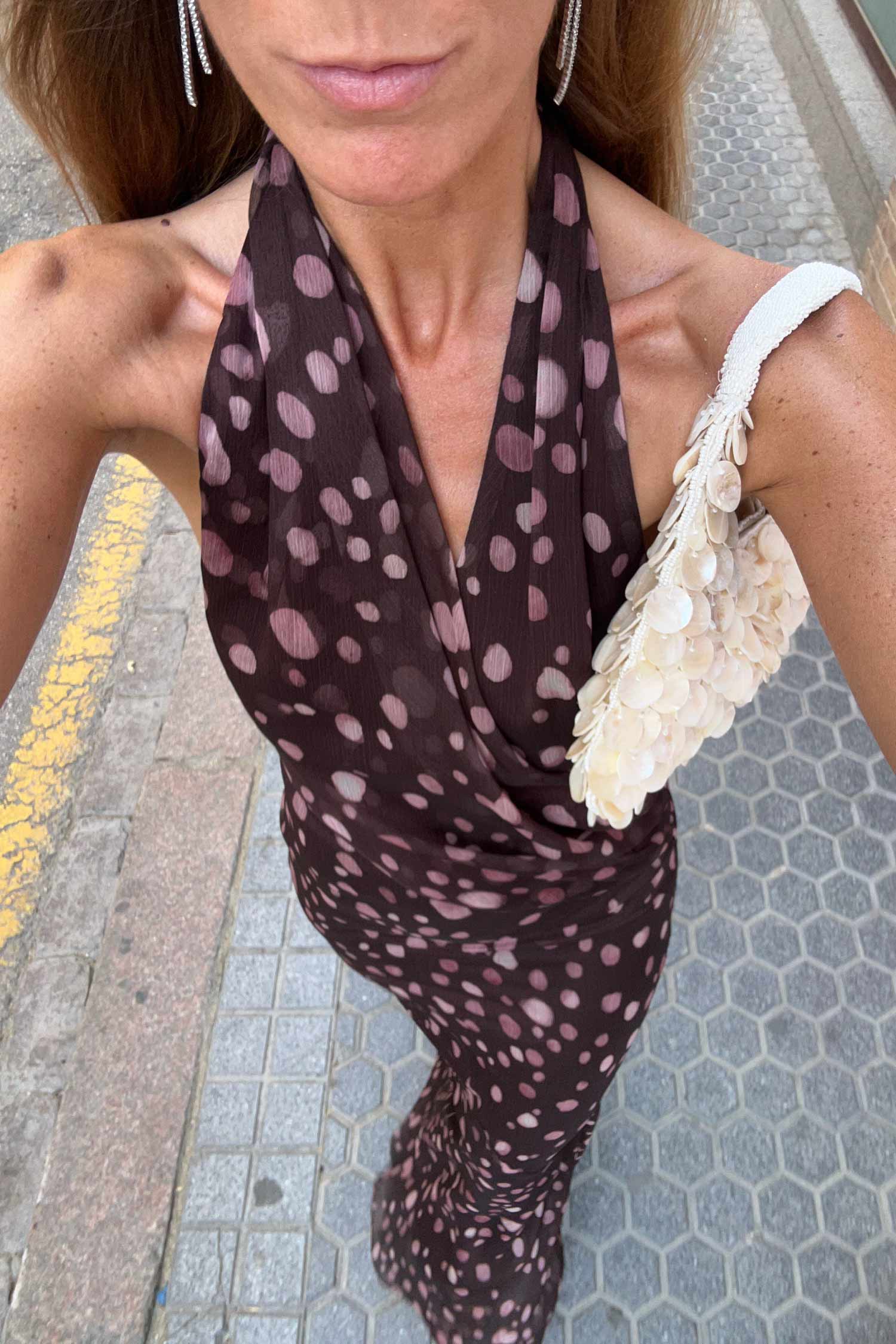 Vestido Elisa Topos Chocolate