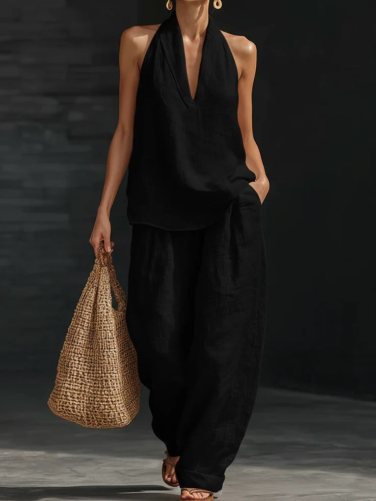 Zoe • Conjunto sin mangas con pantalones anchos