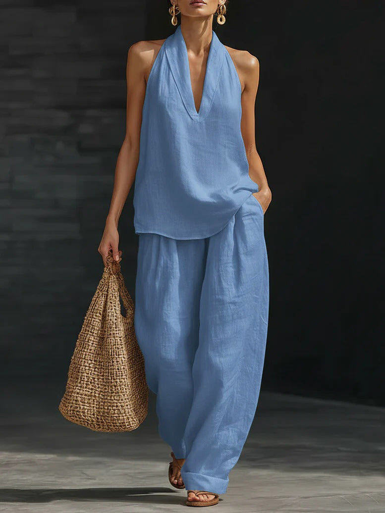 Zoe • Conjunto sin mangas con pantalones anchos