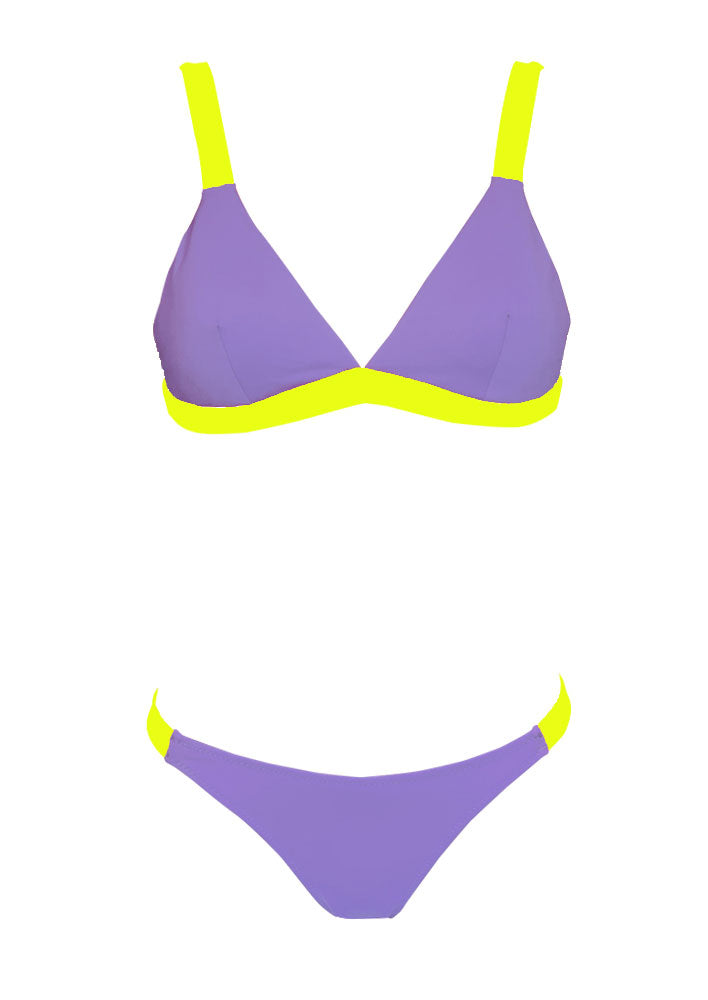 BIKINI TRIANGLE LILA Y FLÚOR