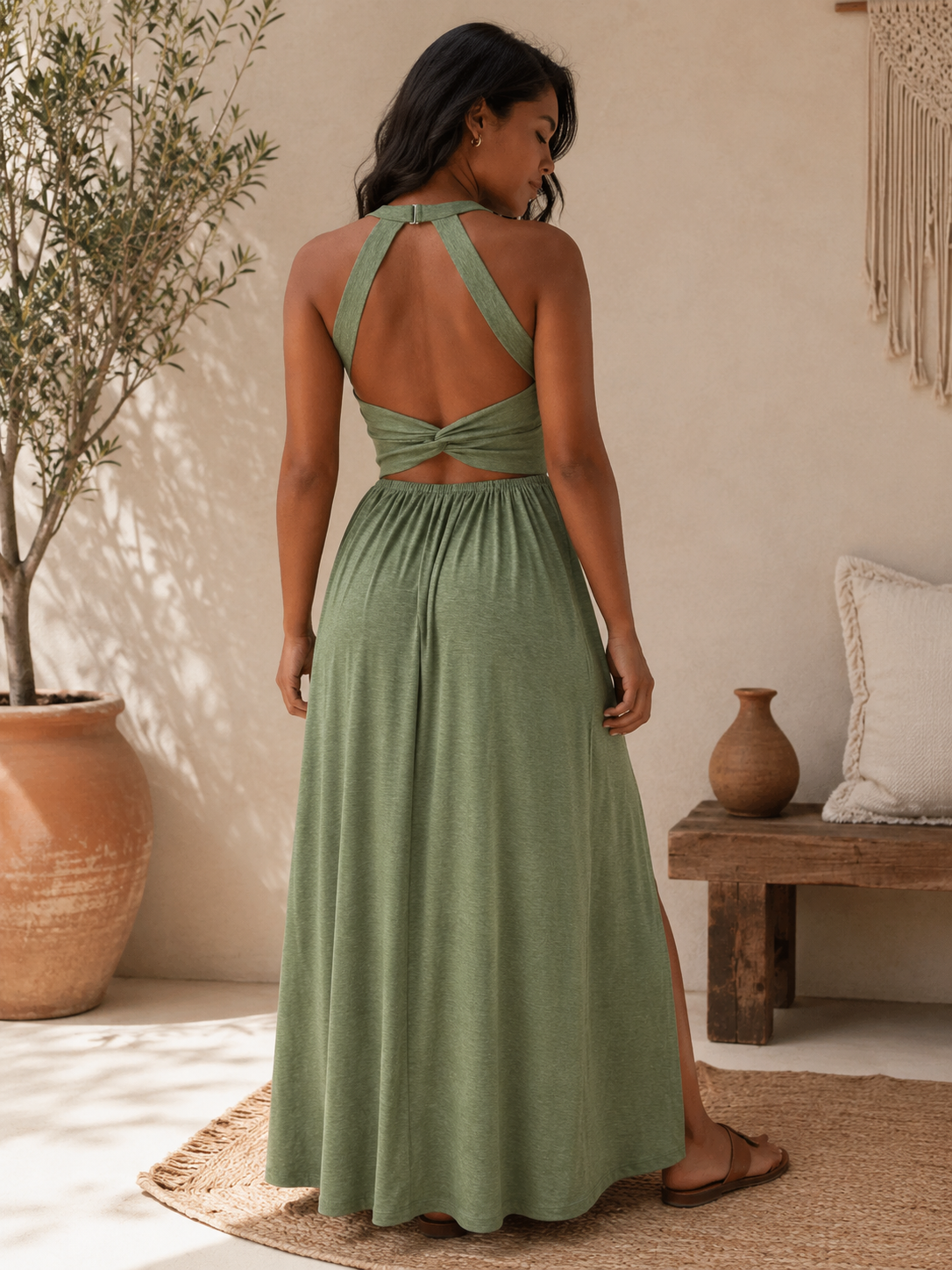 Vestido Fluido con Bolsillos